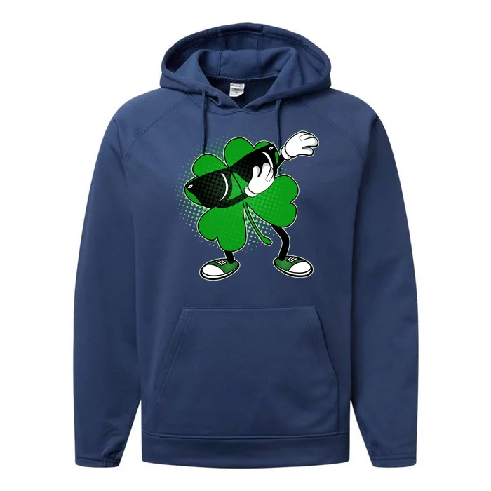 Dabbing St. Patrick's Day Shamrock Performance Fleece Hoodie