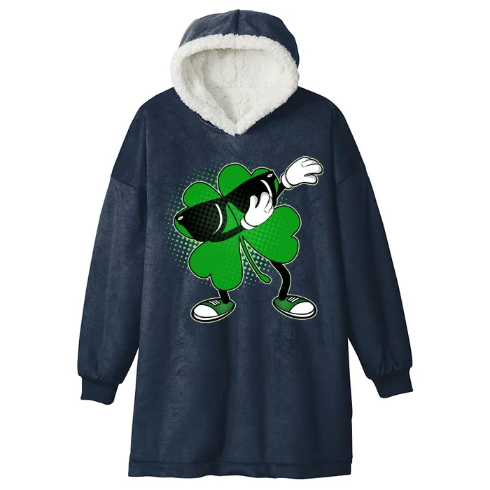 Dabbing St. Patrick's Day Shamrock Hooded Wearable Blanket