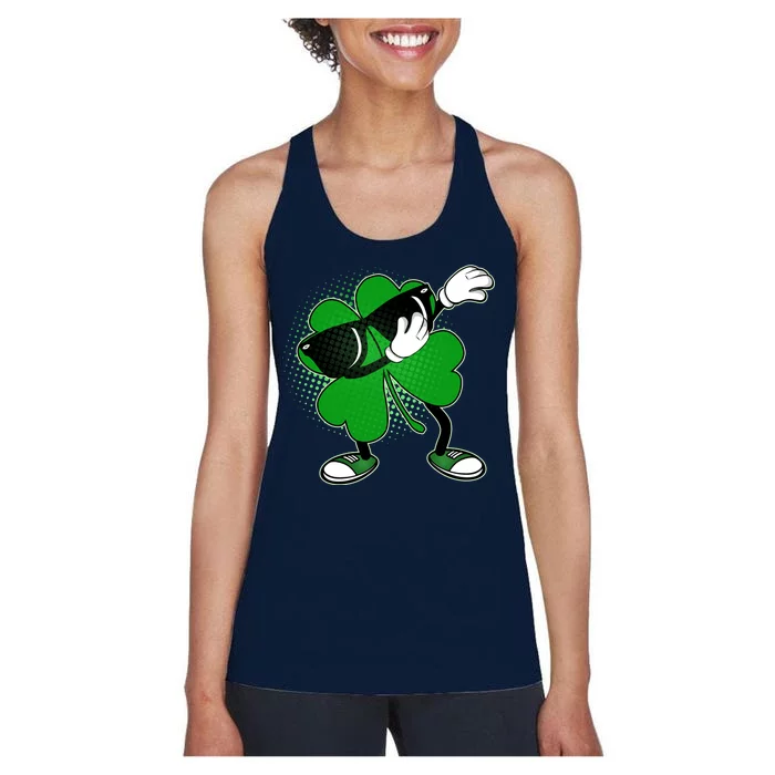 Dabbing St. Patrick's Day Shamrock Women's Racerback Tank