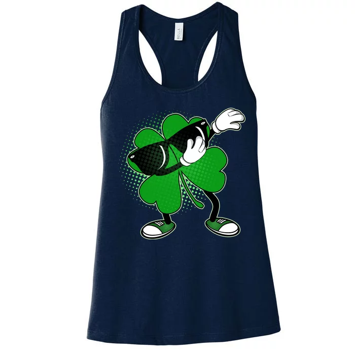 Dabbing St. Patrick's Day Shamrock Women's Racerback Tank