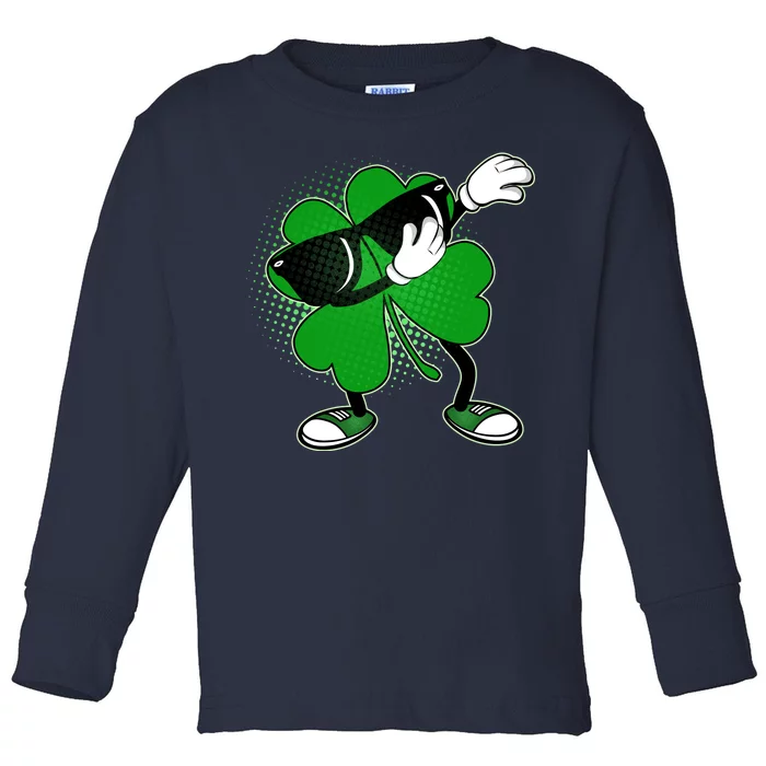 Dabbing St. Patrick's Day Shamrock Toddler Long Sleeve Shirt