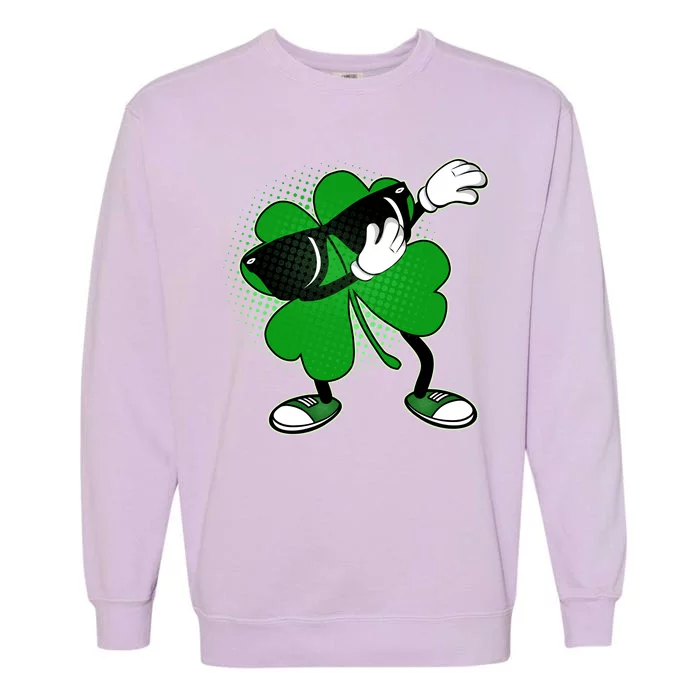 Dabbing St. Patrick's Day Shamrock Garment-Dyed Sweatshirt