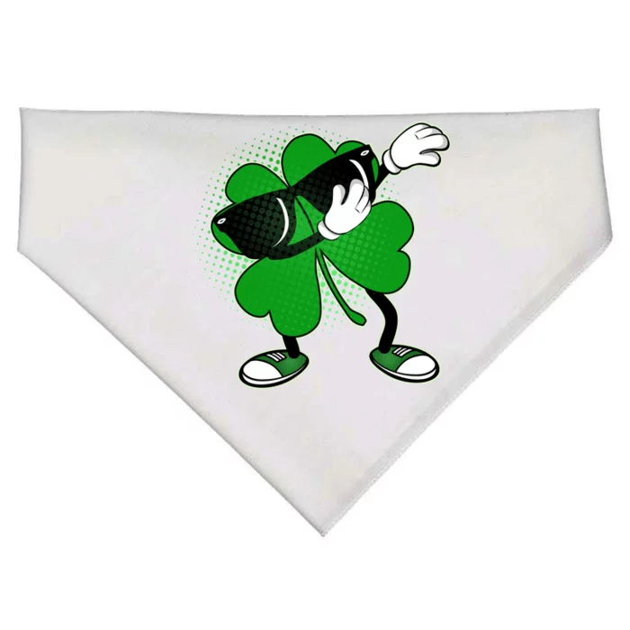 Dabbing St. Patrick's Day Shamrock USA-Made Doggie Bandana