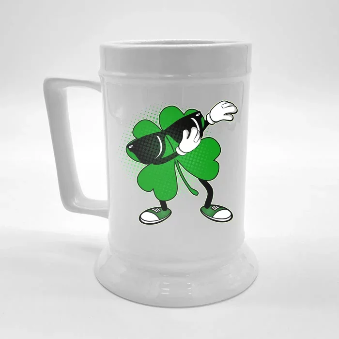 Dabbing St. Patrick's Day Shamrock Front & Back Beer Stein