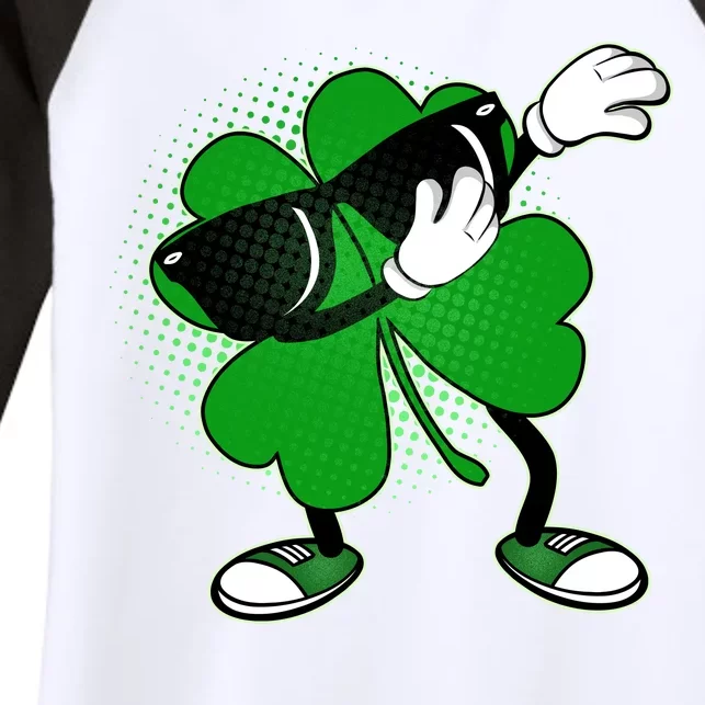 Dabbing St. Patrick's Day Shamrock Women's Tri-Blend 3/4-Sleeve Raglan Shirt