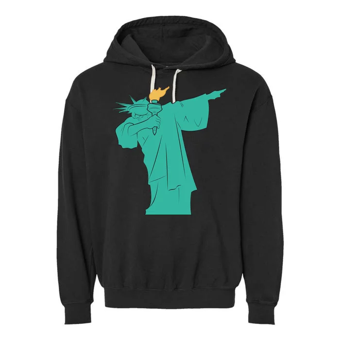 Dabbing Statue Of Liberty Garment-Dyed Fleece Hoodie