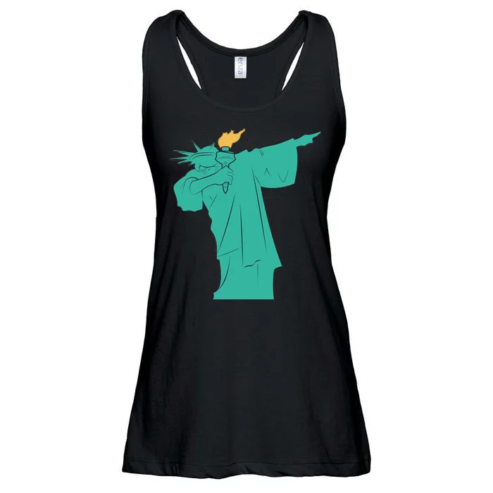 Dabbing Statue Of Liberty Ladies Essential Flowy Tank