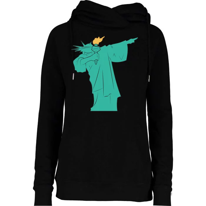 Dabbing Statue Of Liberty Womens Funnel Neck Pullover Hood