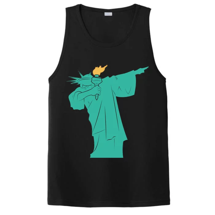 Dabbing Statue Of Liberty Performance Tank