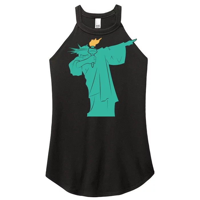 Dabbing Statue Of Liberty Women’s Perfect Tri Rocker Tank