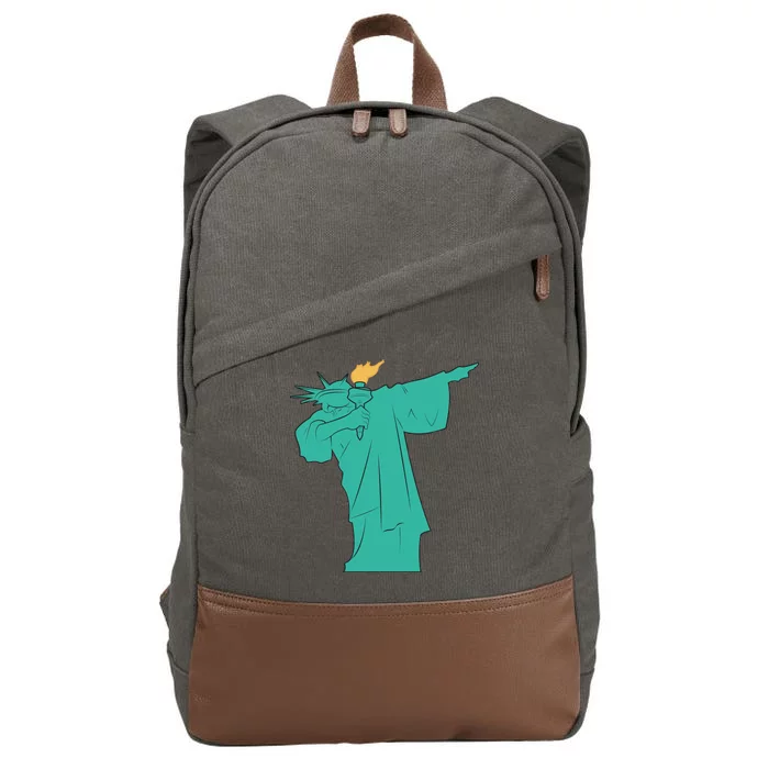 Dabbing Statue Of Liberty Cotton Canvas Backpack