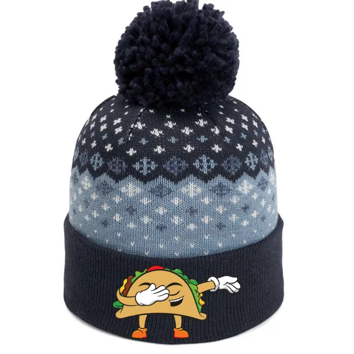 Dabbing Taco The Baniff Cuffed Pom Beanie