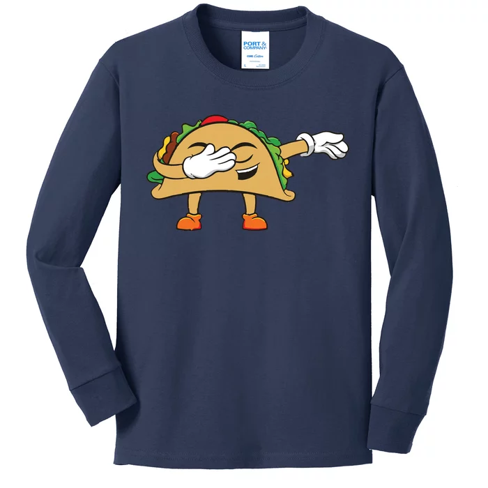 Dabbing Taco Kids Long Sleeve Shirt