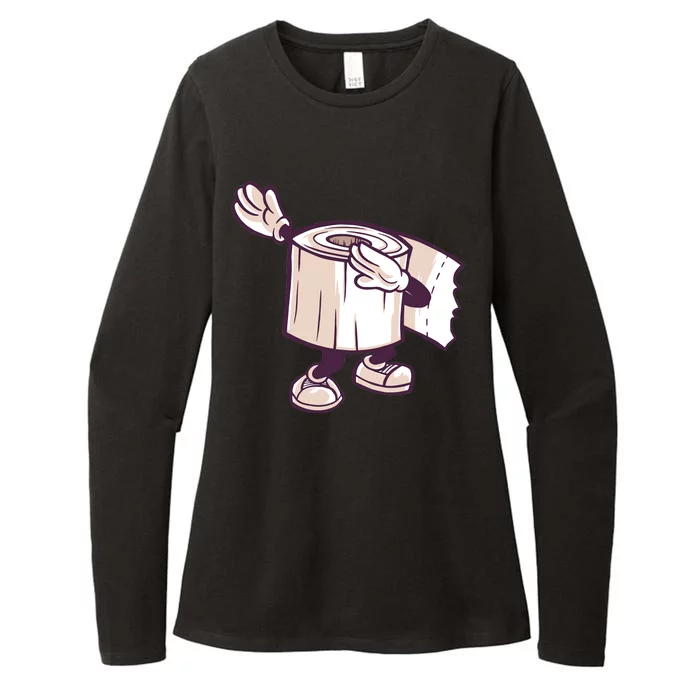 Dabbing Toilet Paper Womens CVC Long Sleeve Shirt