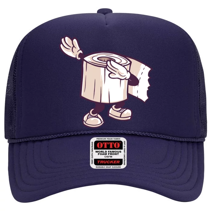 Dabbing Toilet Paper High Crown Mesh Trucker Hat