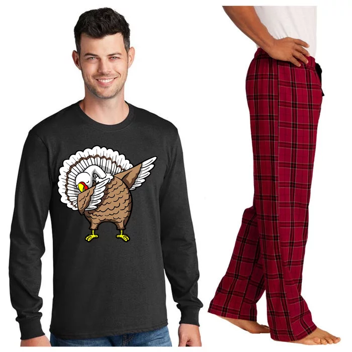 Dabbing Turkey Funny Thanksgiving Day Long Sleeve Pajama Set