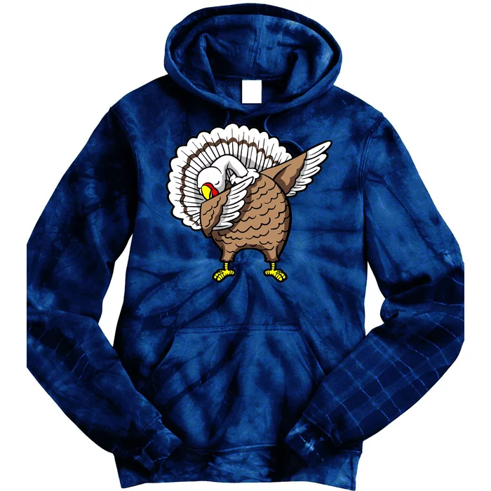 Dabbing Turkey Funny Thanksgiving Day Tie Dye Hoodie