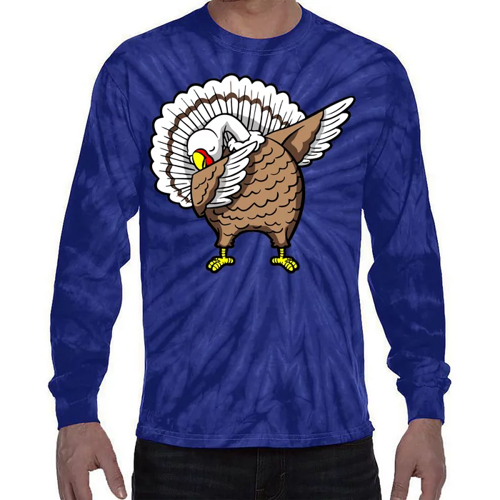 Dabbing Turkey Funny Thanksgiving Day Tie-Dye Long Sleeve Shirt