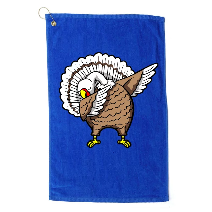 Dabbing Turkey Funny Thanksgiving Day Platinum Collection Golf Towel