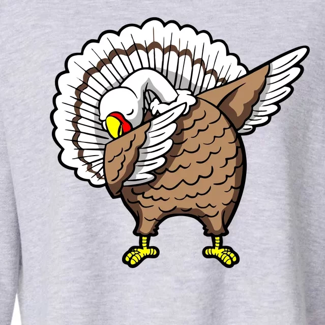 Dabbing Turkey Funny Thanksgiving Day Cropped Pullover Crew