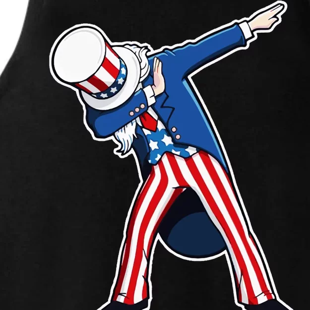 Dabbing Uncle Sam 4th of July Independence Day Ladies Tri-Blend Wicking Tank