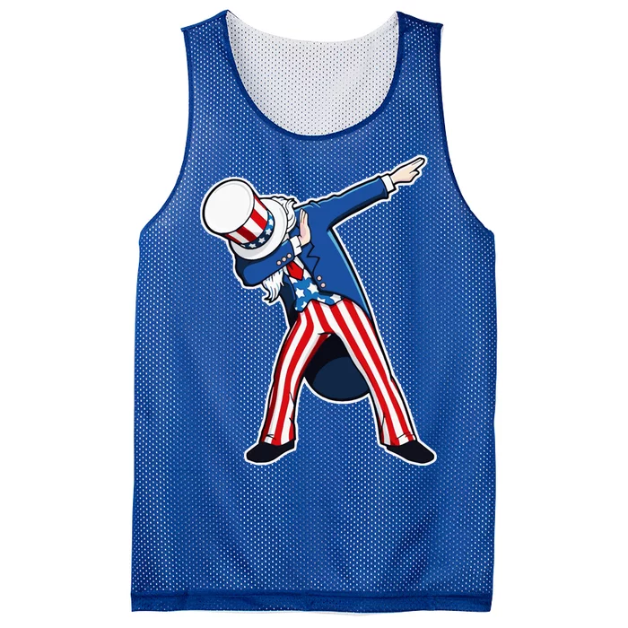 Dabbing Uncle Sam 4th of July Independence Day Mesh Reversible Basketball Jersey Tank