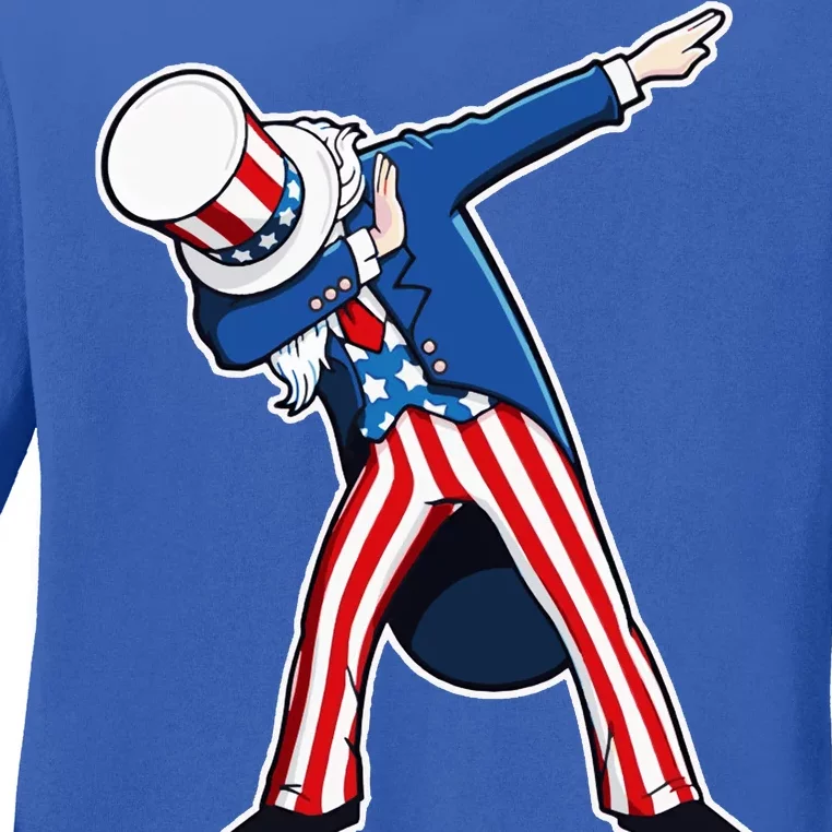 Dabbing Uncle Sam 4th of July Independence Day Ladies Long Sleeve Shirt