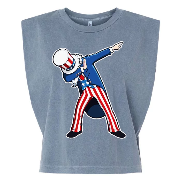 Dabbing Uncle Sam 4th of July Independence Day Garment-Dyed Women's Muscle Tee