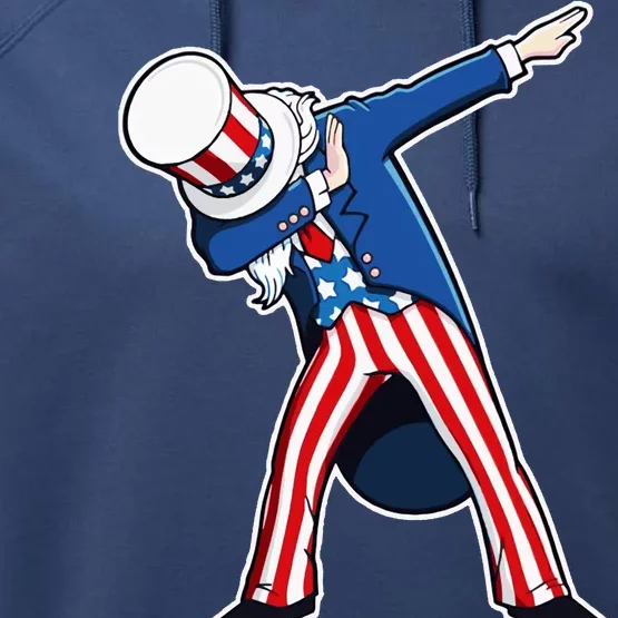 Dabbing Uncle Sam 4th of July Independence Day Performance Fleece Hoodie