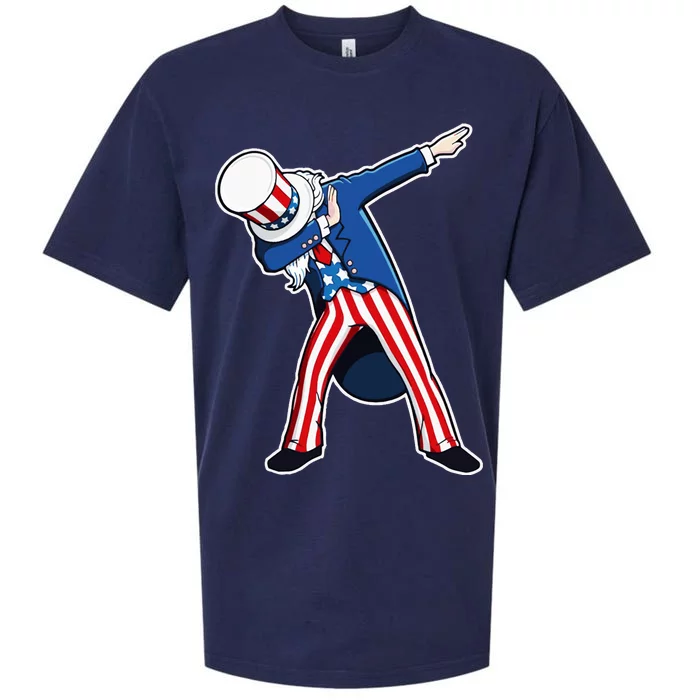 Dabbing Uncle Sam 4th of July Independence Day Sueded Cloud Jersey T-Shirt