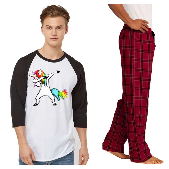 Dabbing Unicorn Raglan Sleeve Pajama Set