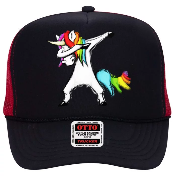 Dabbing Unicorn High Crown Mesh Trucker Hat