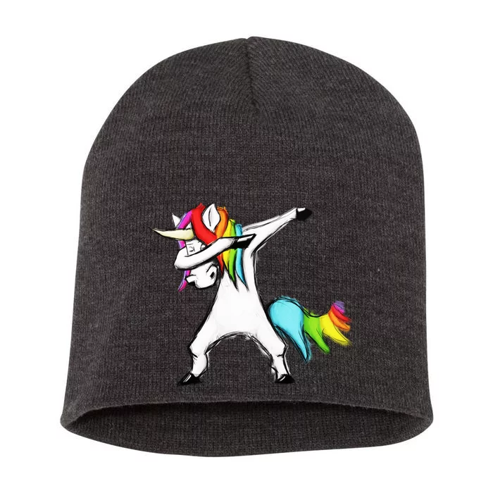 Dabbing Unicorn Short Acrylic Beanie