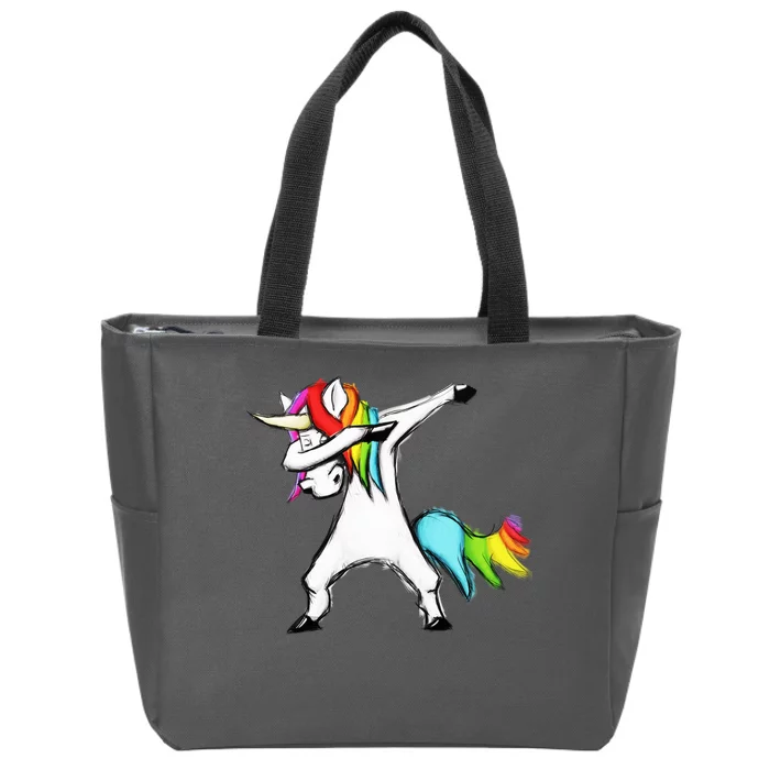 Dabbing Unicorn Zip Tote Bag