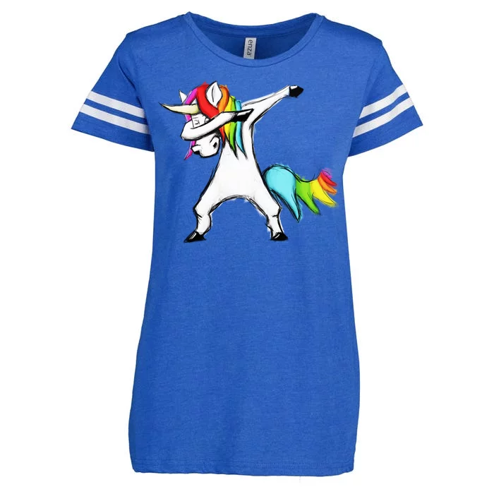 Dabbing Unicorn Enza Ladies Jersey Football T-Shirt