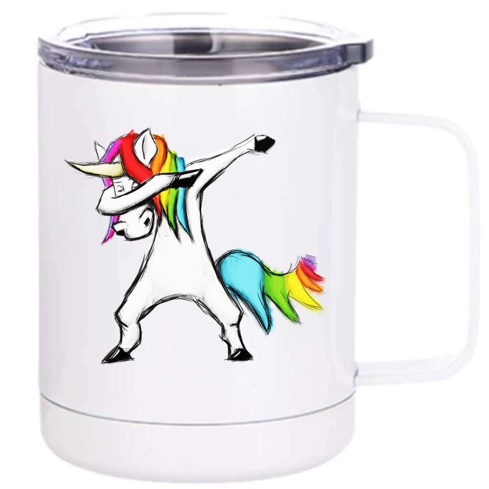 Dabbing Unicorn Front & Back 12oz Stainless Steel Tumbler Cup