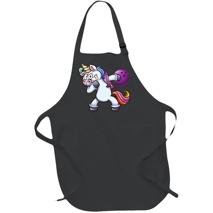 Dabbing Unicorn Bowling Full-Length Apron With Pocket