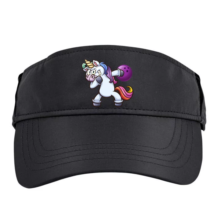 Dabbing Unicorn Bowling Adult Drive Performance Visor