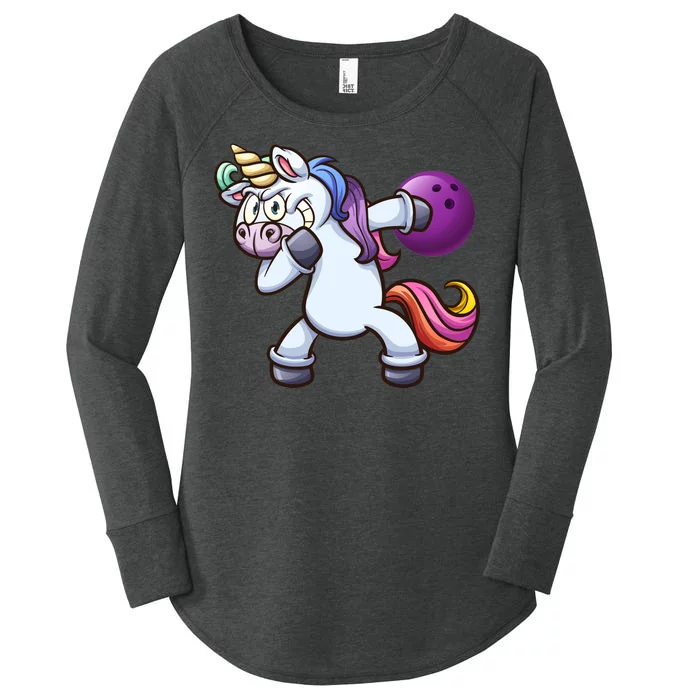 Dabbing Unicorn Bowling Women's Perfect Tri Tunic Long Sleeve Shirt