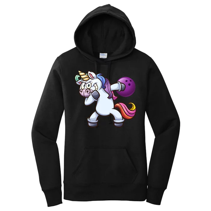 Dabbing Unicorn Bowling Women's Pullover Hoodie