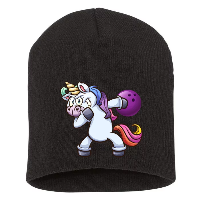 Dabbing Unicorn Bowling Short Acrylic Beanie