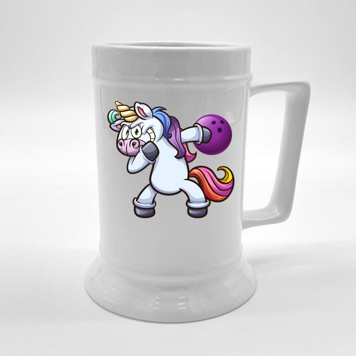 Dabbing Unicorn Bowling Front & Back Beer Stein