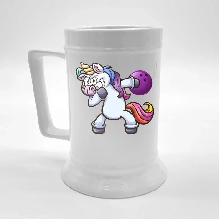 Dabbing Unicorn Bowling Front & Back Beer Stein