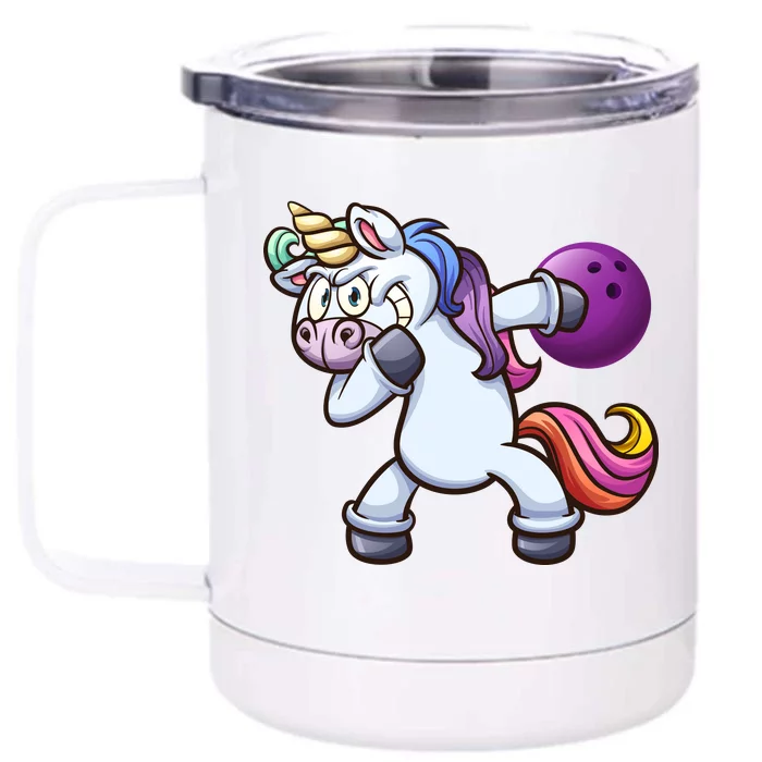 Dabbing Unicorn Bowling Front & Back 12oz Stainless Steel Tumbler Cup