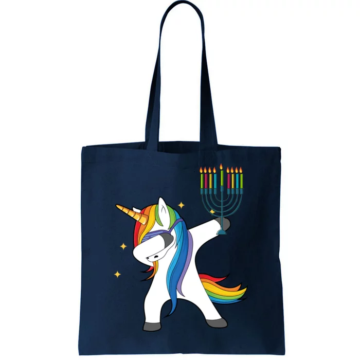 Dabbing Unicorn Hanukkah Tote Bag