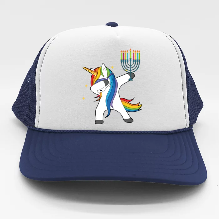 Dabbing Unicorn Hanukkah Trucker Hat