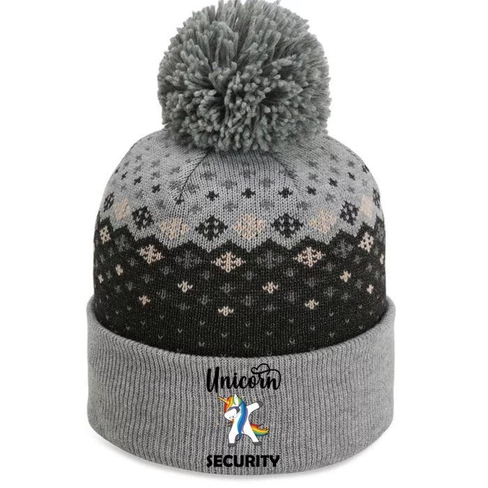 Dabbing Unicorn Security The Baniff Cuffed Pom Beanie