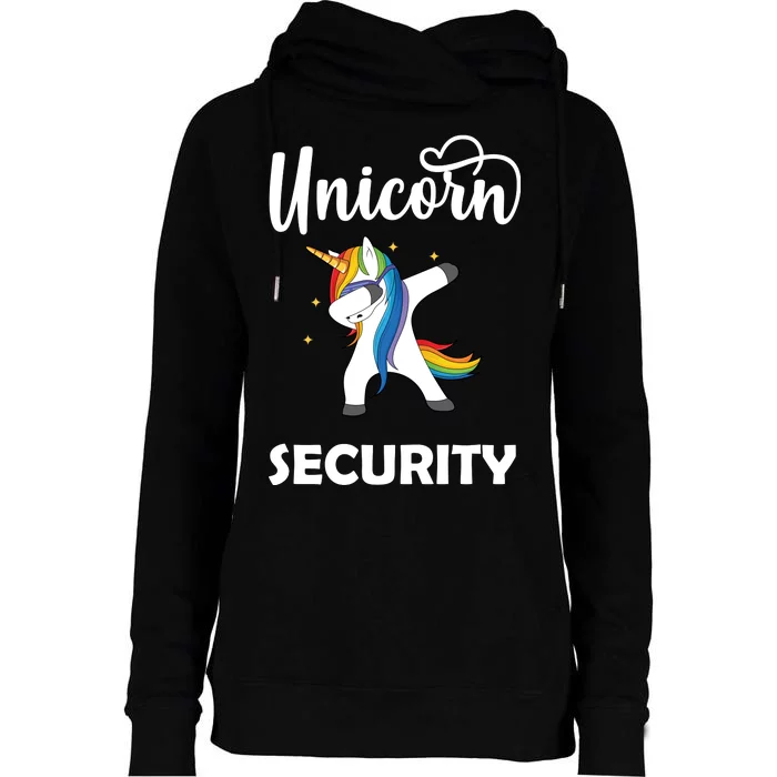 Dabbing Unicorn Security Womens Funnel Neck Pullover Hood