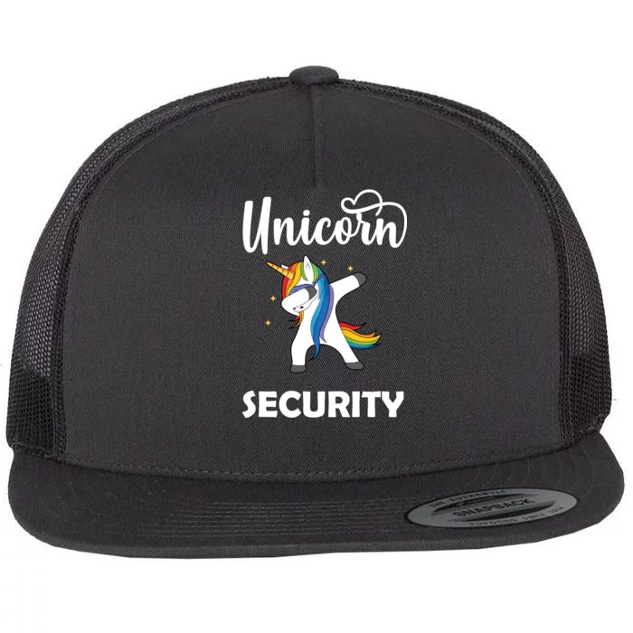 Dabbing Unicorn Security Flat Bill Trucker Hat