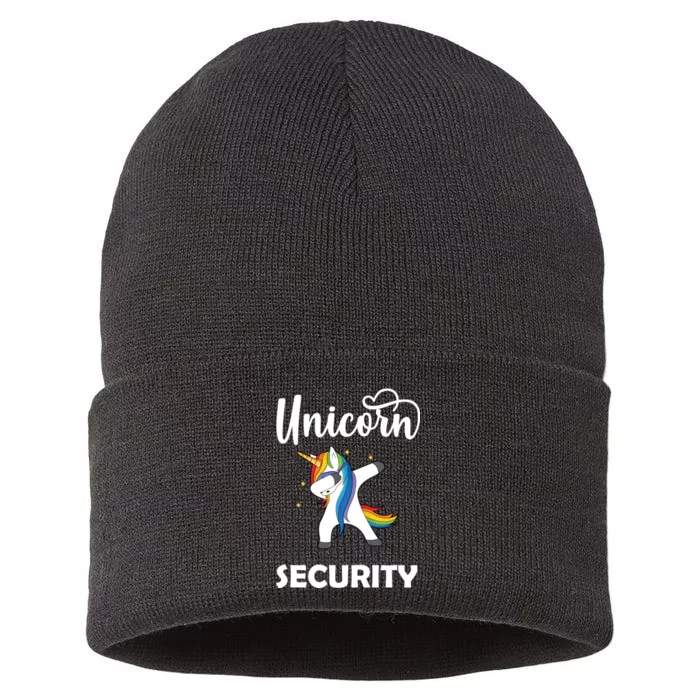 Dabbing Unicorn Security Sustainable Knit Beanie